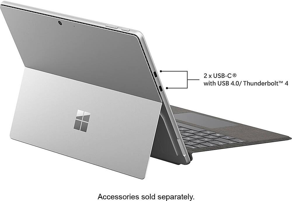 Alt View 17. Microsoft - Surface Pro 9 - 13" Touch-Screen - Intel Evo Platform Core i7 - 16GB Memory - 256GB SSD - Device Only (Latest Model) - Platinum.