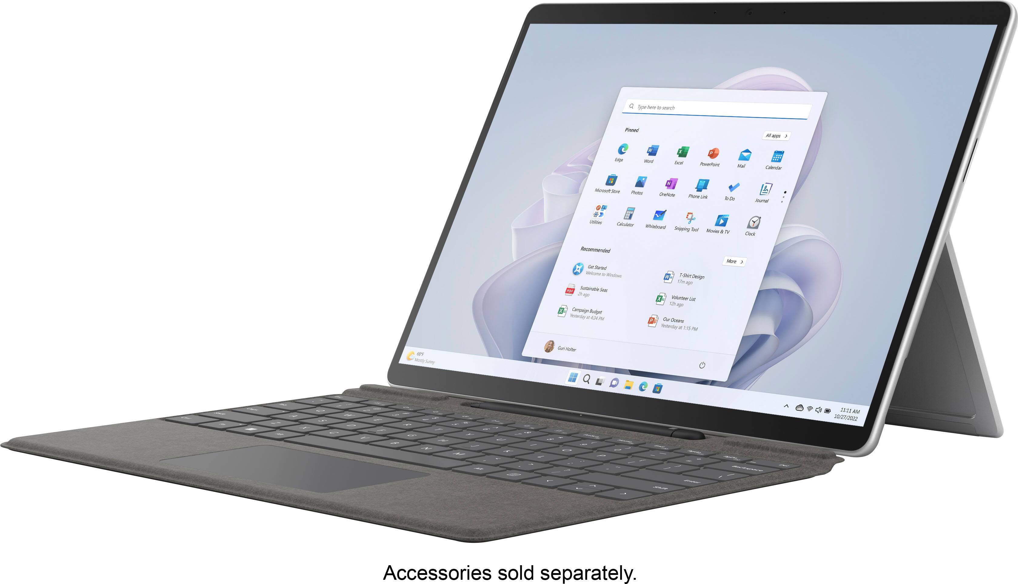 Alt View 11. Microsoft - Surface Pro 9 - 13" Touch-Screen - Intel Core i5 - 8GB Memory - 128GB SSD - Device Only - Platinum.