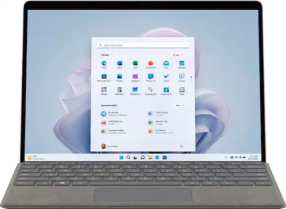 Front. Microsoft - Surface Pro 9 - 13” Touch-Screen - Microsoft SQ3 - 8GB Memory - 128GB SSD - Wi-Fi + 5G - Device Only - Platinum.