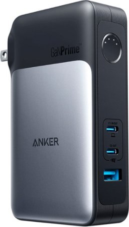 Anker - 733 10k mAh 2-in-1 Portable Battery with GaN and 65W Fast Wall charger for iPhone, Samsung, Tablets, and Laptops - Black