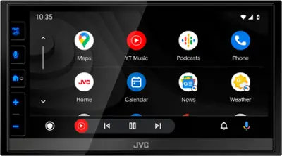 JVC - 6.8" Android Auto and Apple CarPlay Bluetooth Digital Media (DM) Receiver and Maestro Ready - Black