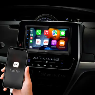 JVC - 6.8" Android Auto and Apple CarPlay Bluetooth Digital Media (DM) Receiver and Maestro Ready - Black
