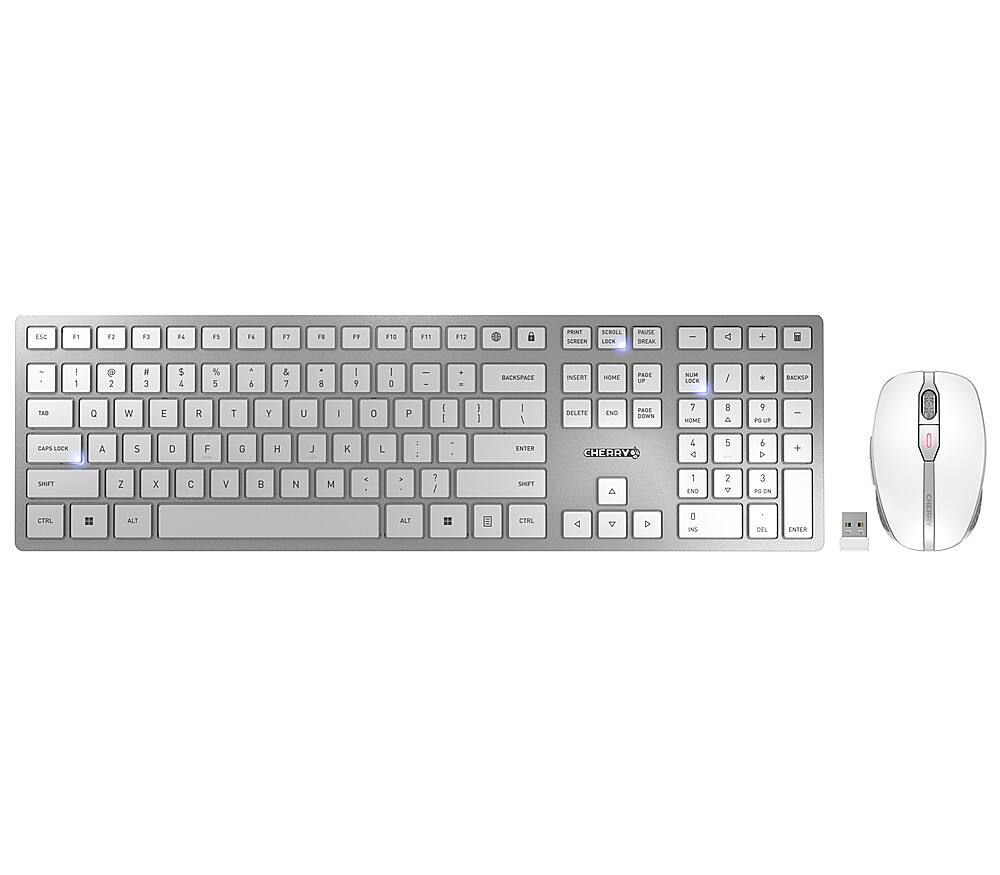 Alt View 12. CHERRY - DW 9100 Slim Fullsize Wireless Keyboard and Mouse Bundle - White/silver.