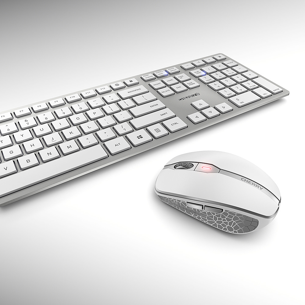 CHERRY - DW 9100 Slim Fullsize Wireless Keyboard and Mouse Bundle - White/silver