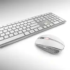 Alt View 11. CHERRY - DW 9100 Slim Fullsize Wireless Keyboard and Mouse Bundle - White/silver.