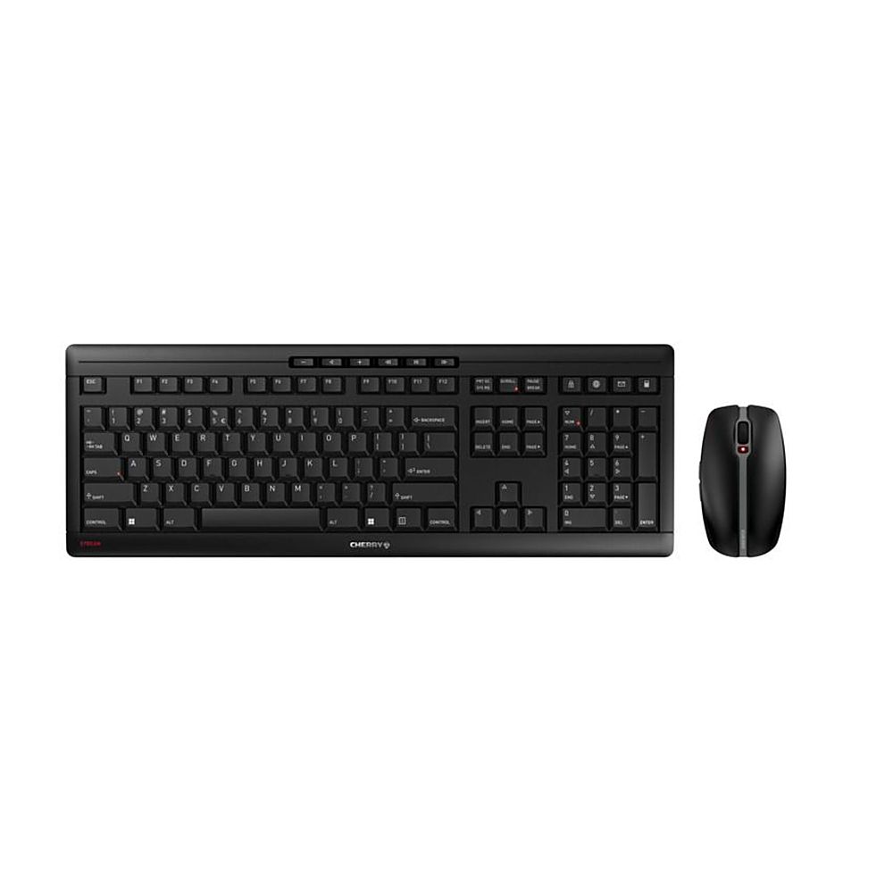 CHERRY - Stream Desktop Fullsize Wireless Keyboard and Mouse Bundle - Black