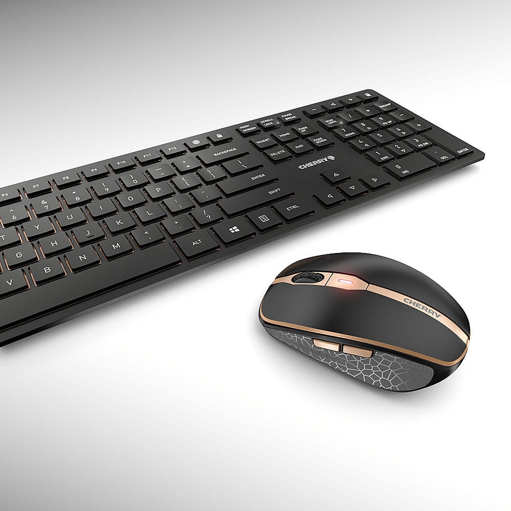 Alt View 19. CHERRY - DW 9100 Slim Fullsize Wireless Keyboard and Mouse Bundle - Black/bronze.