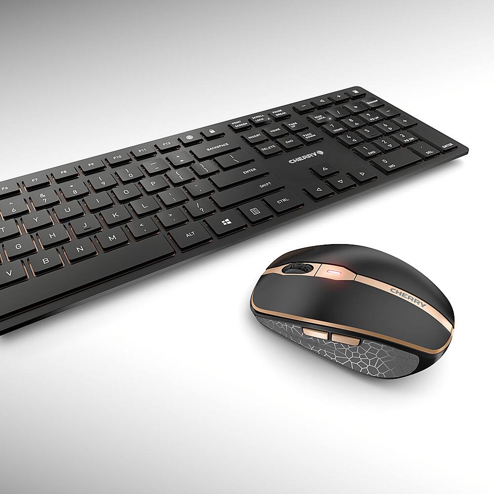 Alt View 19. CHERRY - DW 9100 Slim Fullsize Wireless Keyboard and Mouse Bundle - Black/bronze.