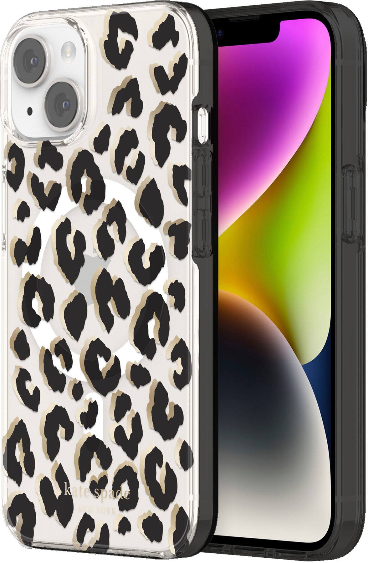 Alt View 3. kate spade new york - Protective Hardshell Magsafe Case for iPhone 14 and iPhone 13 - Leopard.