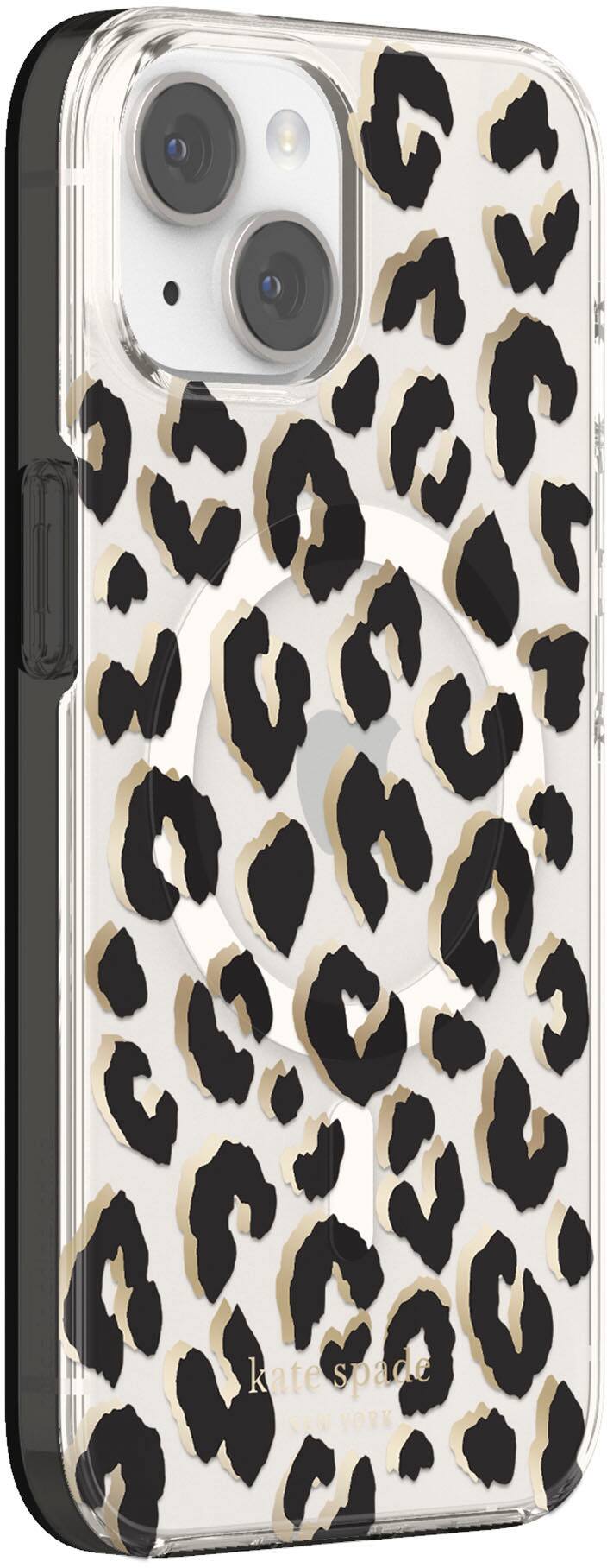 Left. kate spade new york - Protective Hardshell Magsafe Case for iPhone 14 and iPhone 13 - Leopard.