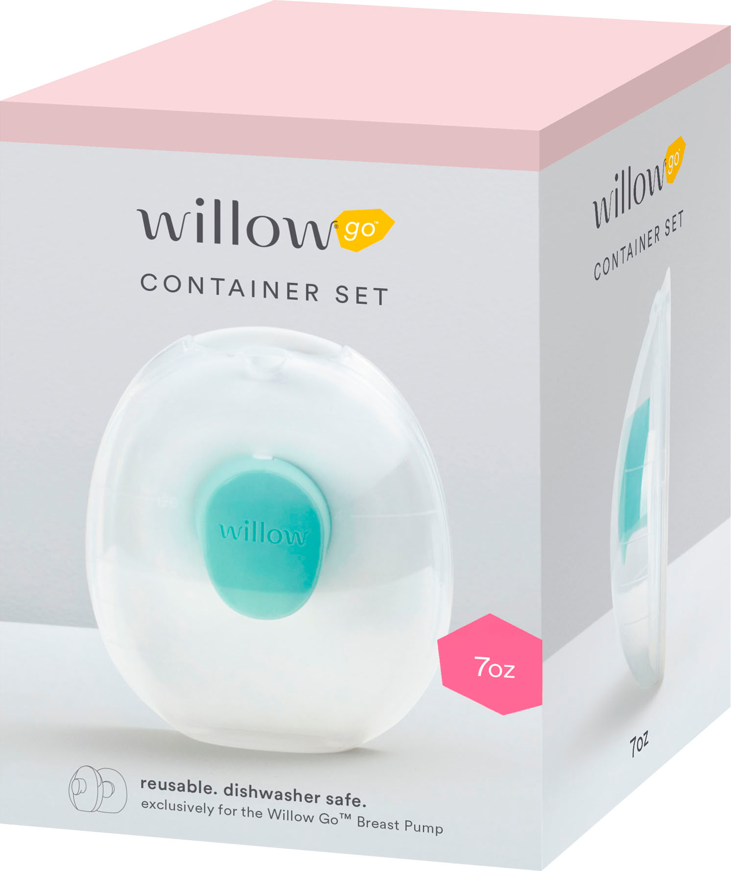 Willow Go Wearable Breast Pump 7 oz. Reusable Container Set (2