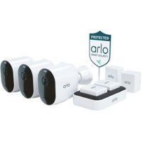  Arlo Pro 5S 2K 3 Camera Indoor/Outdoor Wire Free Spotlight Security Camera Bundle (White)