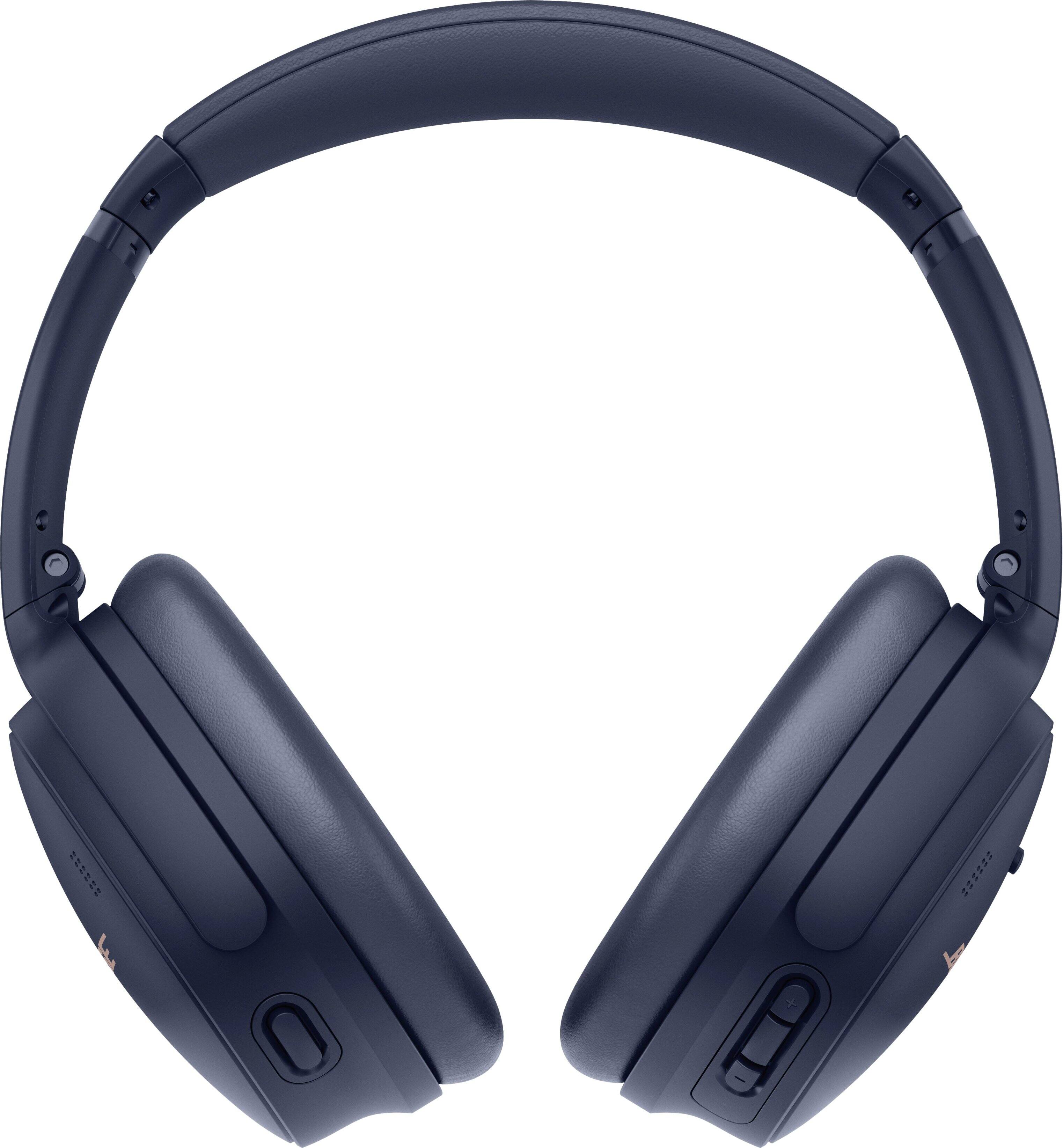 Angle. Bose - QuietComfort 45 Wireless Noise Cancelling Over-the-Ear Headphones - Midnight Blue.