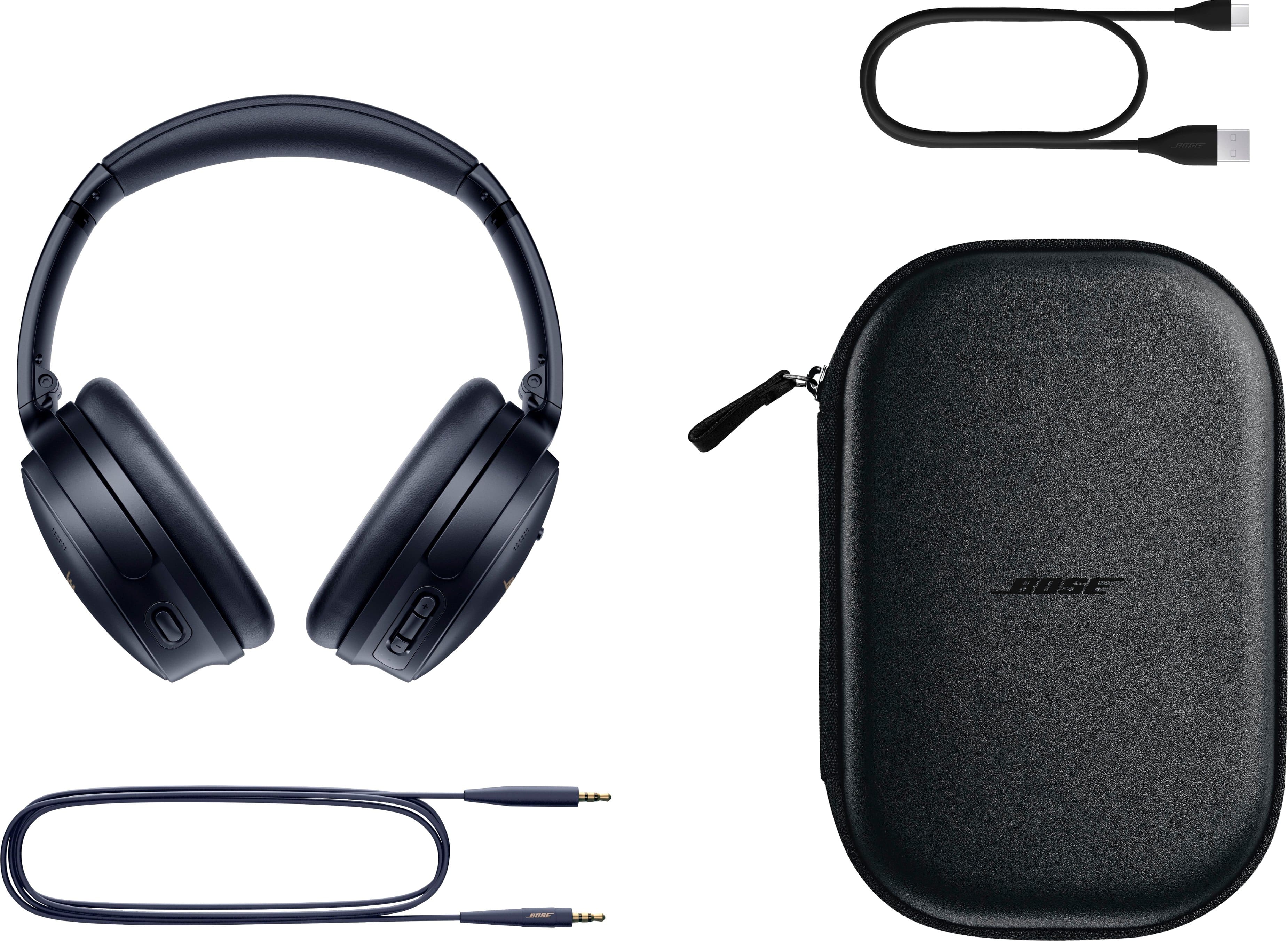 Alt View 18. Bose - QuietComfort 45 Wireless Noise Cancelling Over-the-Ear Headphones - Midnight Blue.