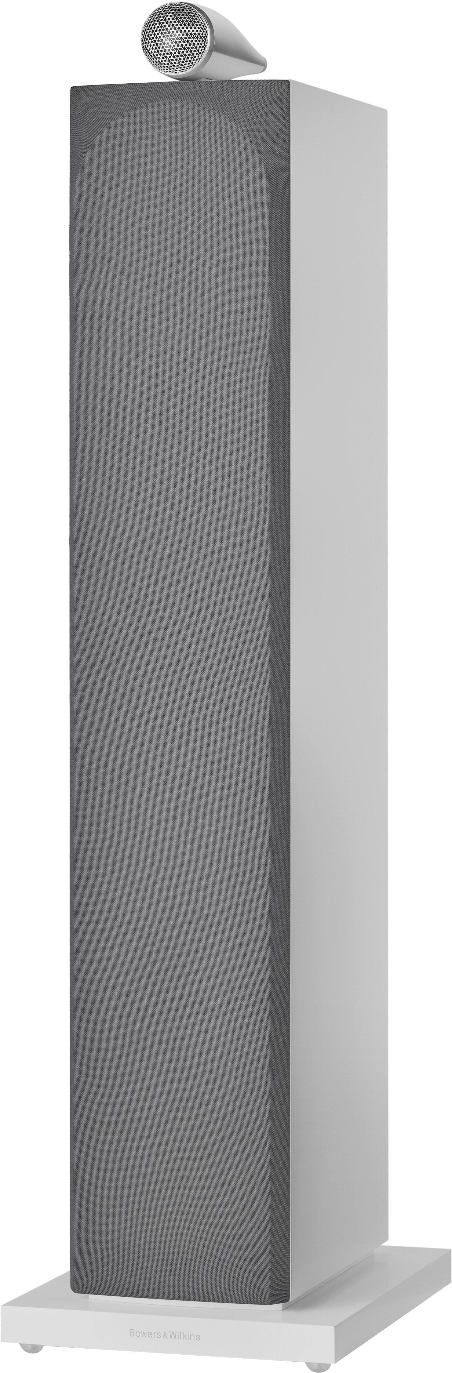 Angle. Bowers & Wilkins - 700 Series 3 Floorstanding Speaker with 1" Tweeter on Top and Two 6.5" Bass Drivers (Each) - White.