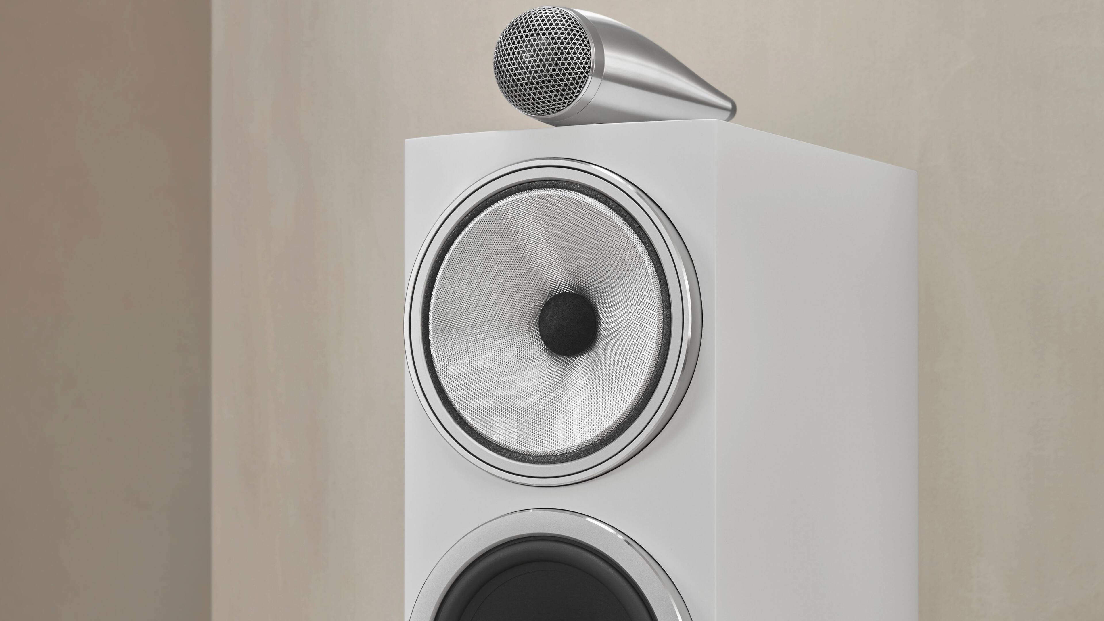 Alt View 12. Bowers & Wilkins - 700 Series 3 Floorstanding Speaker with 1" Tweeter on Top and Two 6.5" Bass Drivers (Each) - White.