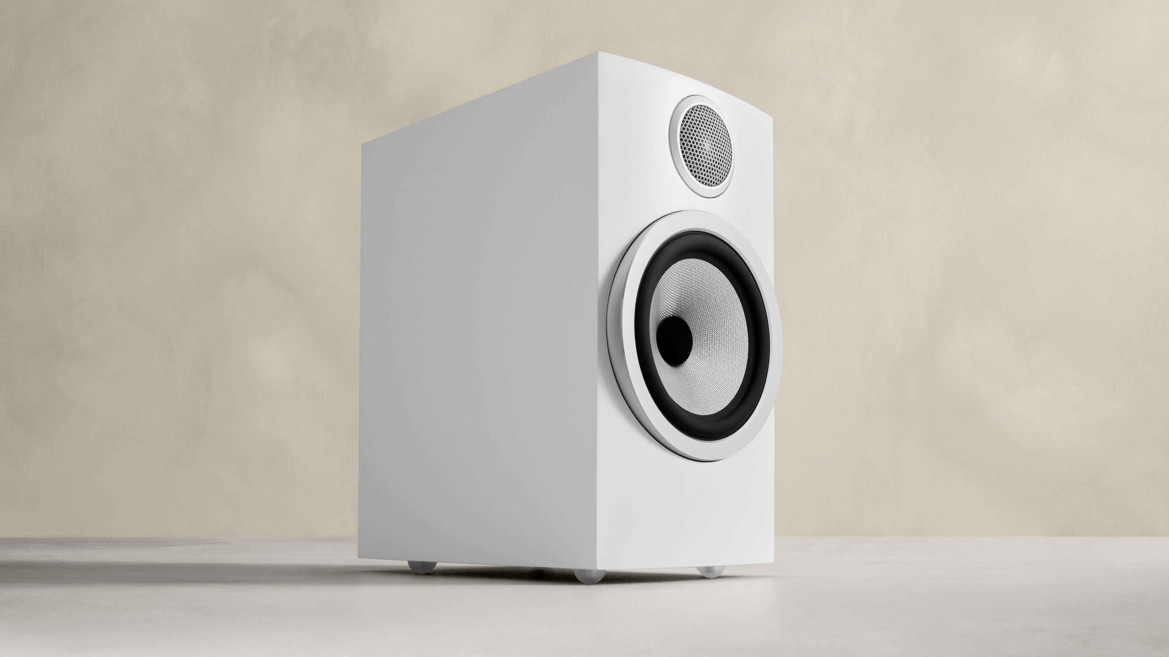 Back. Bowers & Wilkins - 700 Series 3 Bookshelf Speaker with 1" Tweeter and 6.5" Midbass (Pair) - White.
