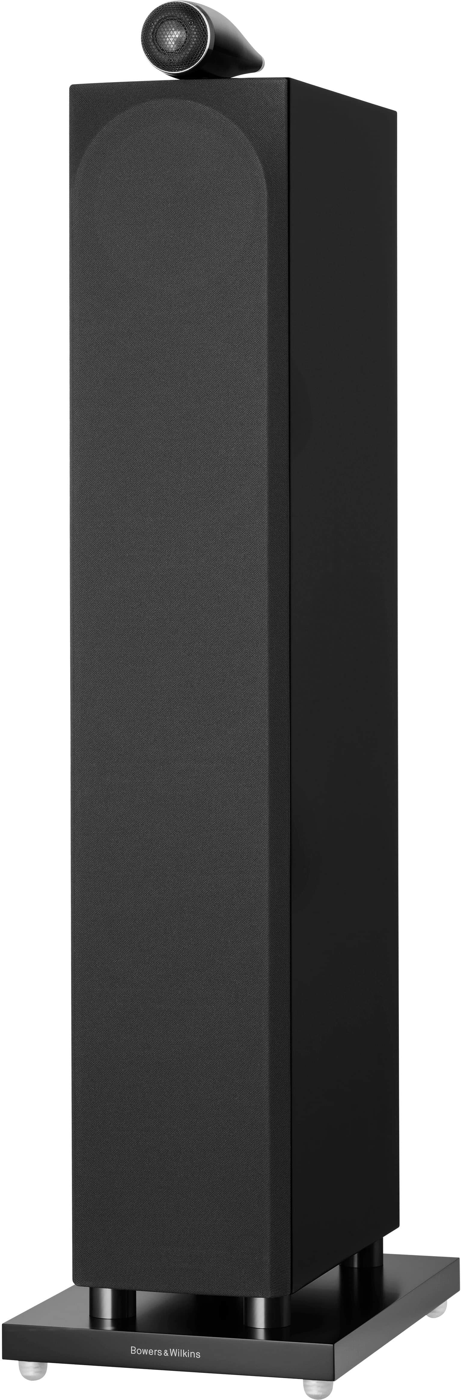 Angle. Bowers & Wilkins - 700 Series 3 Floorstanding Speaker with 1" Tweeter On Top and Three 6.5" Bass Drivers (Each) - Gloss Black.