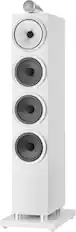 Front. Bowers & Wilkins - 700 Series 3 Floorstanding Speaker with 1" Tweeter On Top and Three 6.5" Bass Drivers (Each) - White.