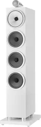 Front. Bowers & Wilkins - 700 Series 3 Floorstanding Speaker with 1" Tweeter On Top and Three 6.5" Bass Drivers (Each) - White.