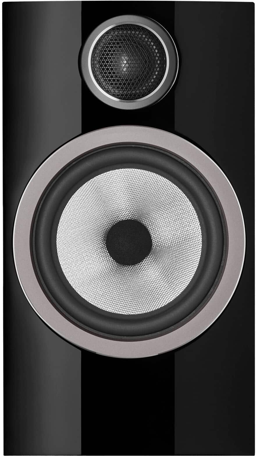 Left. Bowers & Wilkins - 700 Series 3 Bookshelf Speaker with 1" Tweeter and 6.5" Midbass (Pair) - Gloss Black.