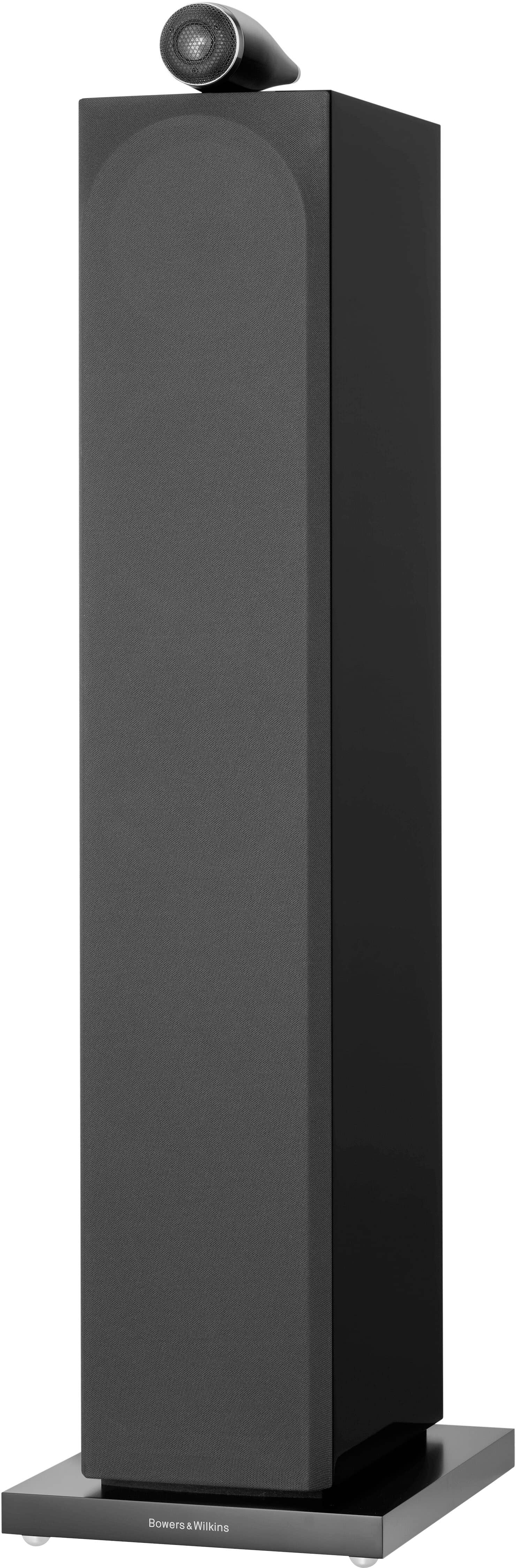 Angle. Bowers & Wilkins - 700 Series 3 Floorstanding Speaker with 1" Tweeter on Top and Two 6.5" Bass Drivers (Each) - Gloss Black.