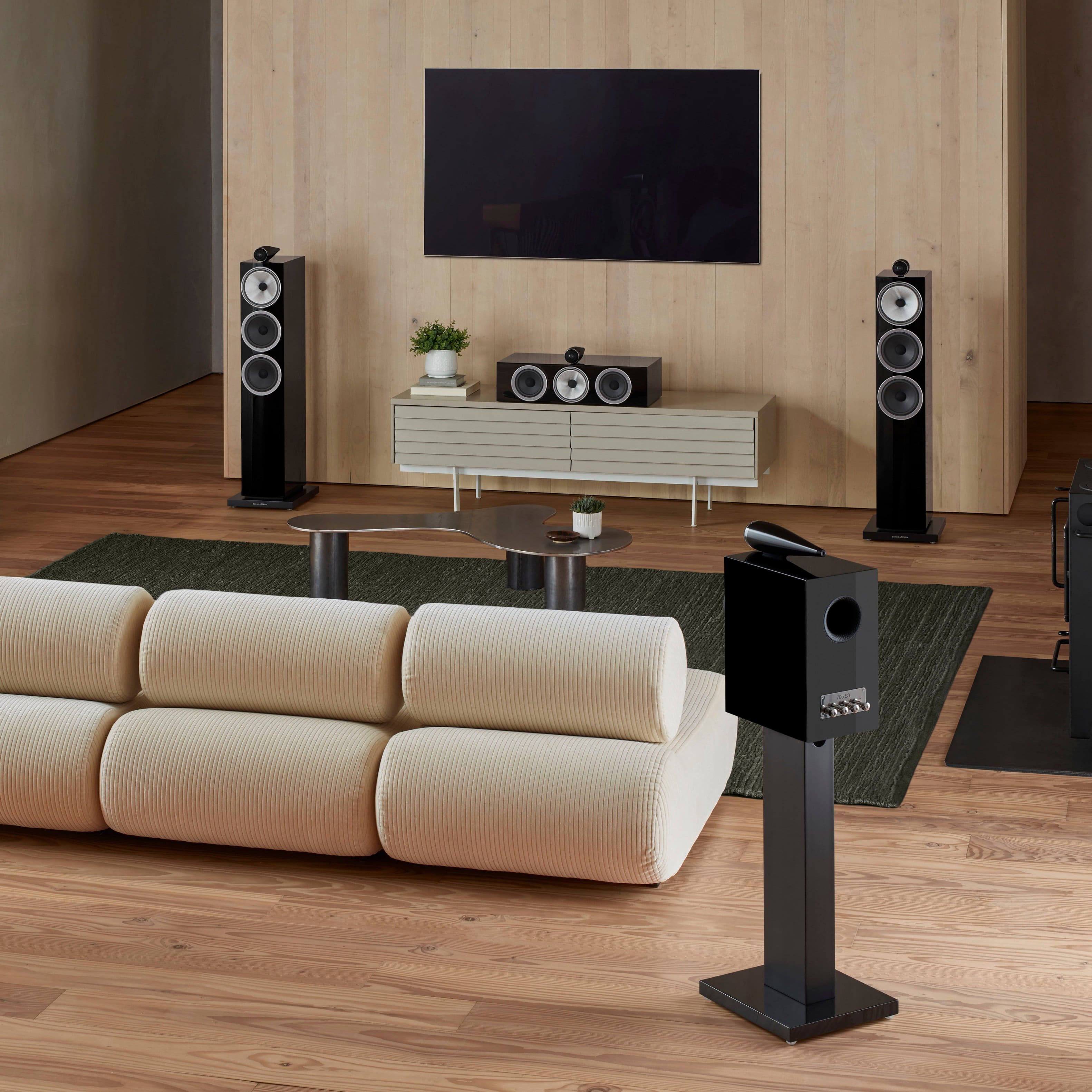 Alt View 13. Bowers & Wilkins - 700 Series 3 Floorstanding Speaker with 1" Tweeter on Top and Two 6.5" Bass Drivers (Each) - Gloss Black.