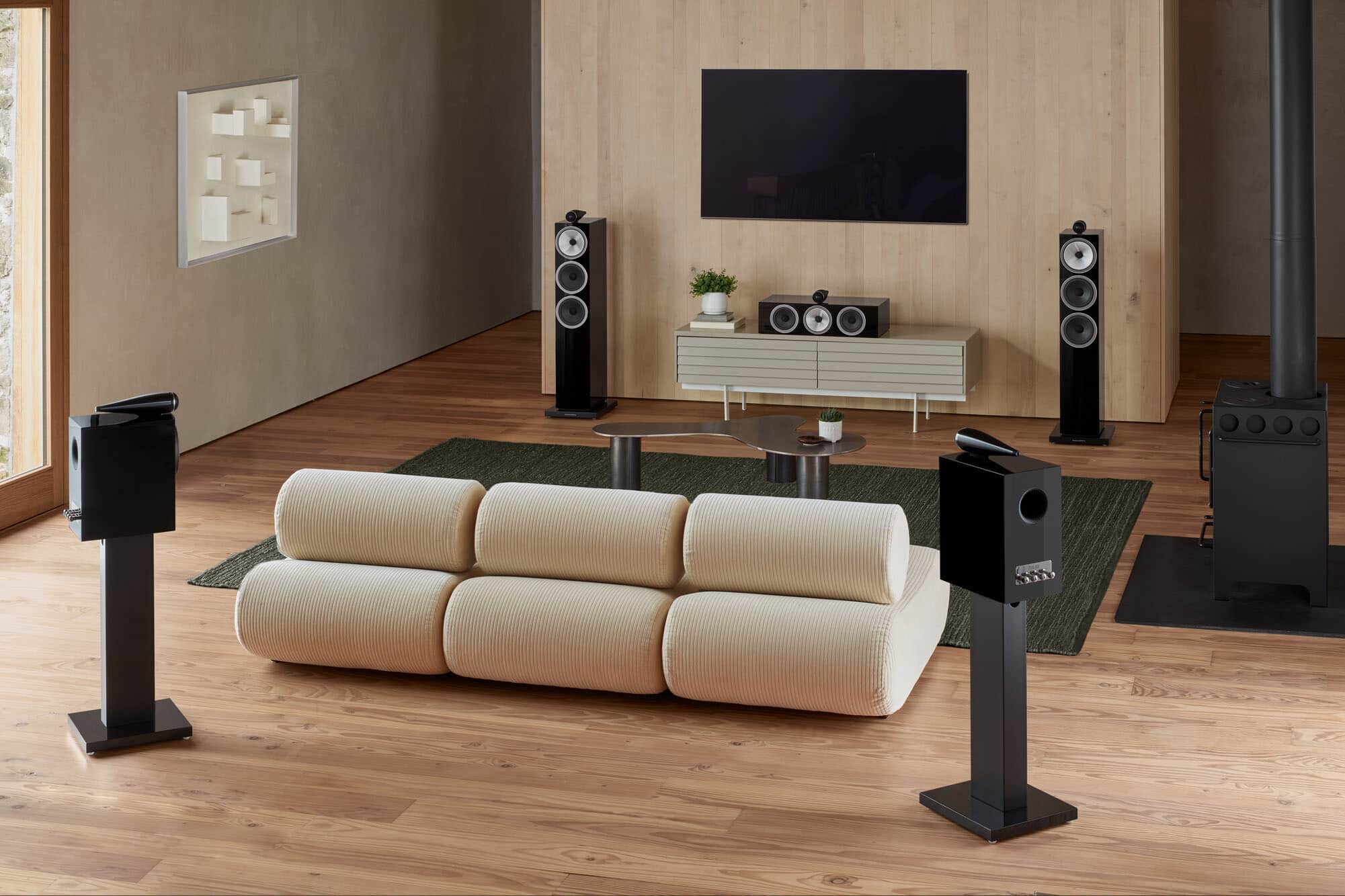 Alt View 14. Bowers & Wilkins - 700 Series 3 Floorstanding Speaker with 1" Tweeter on Top and Two 6.5" Bass Drivers (Each) - Gloss Black.