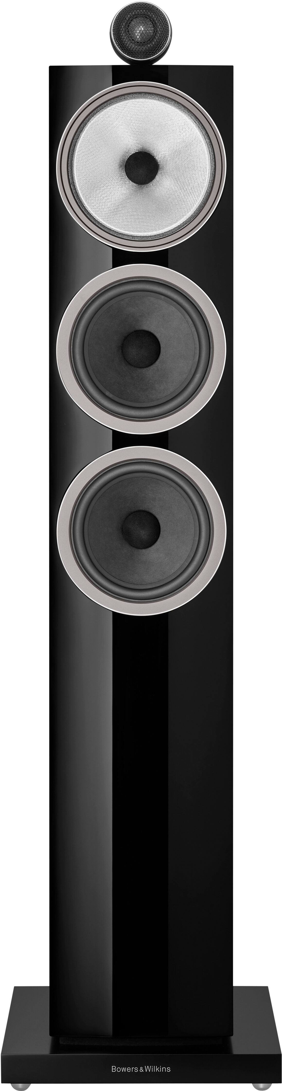 Left. Bowers & Wilkins - 700 Series 3 Floorstanding Speaker with 1" Tweeter on Top and Two 6.5" Bass Drivers (Each) - Gloss Black.