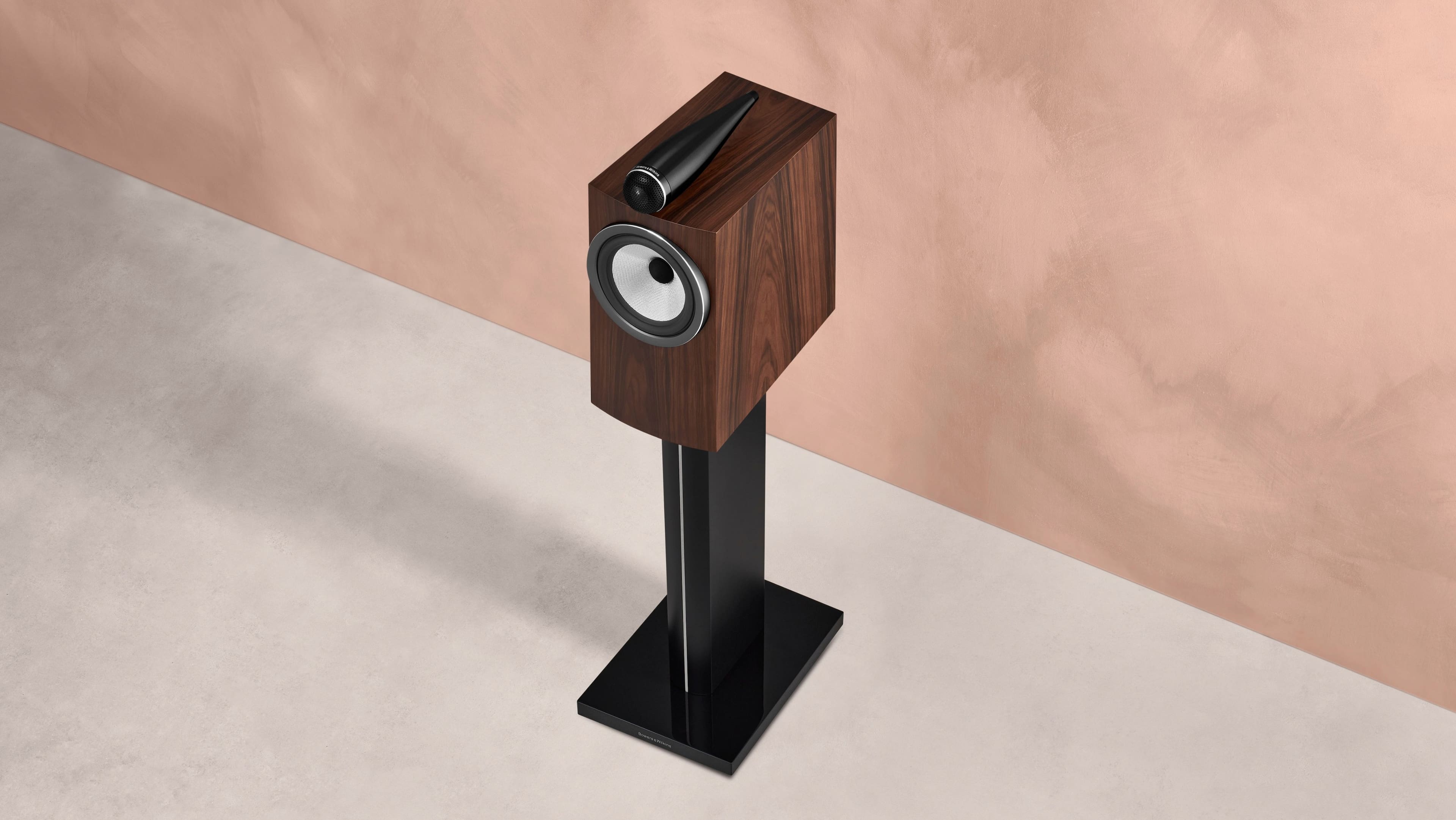 Back View: Bowers & Wilkins - 700 Series 3 Bookshelf Speaker with 1" Tweeter on Top and 6.5" Midbass (Pair) - Mocha