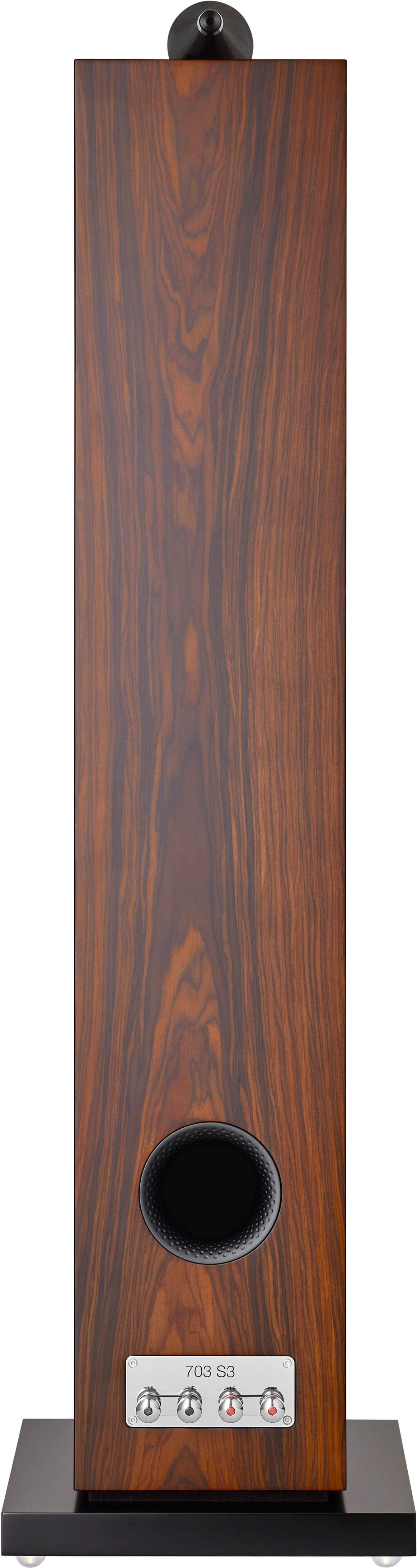 Back View: Bowers & Wilkins - 700 Series 3 Floorstanding Speaker with 1" Tweeter on Top and Two 6.5" Bass Drivers (Each) - Mocha