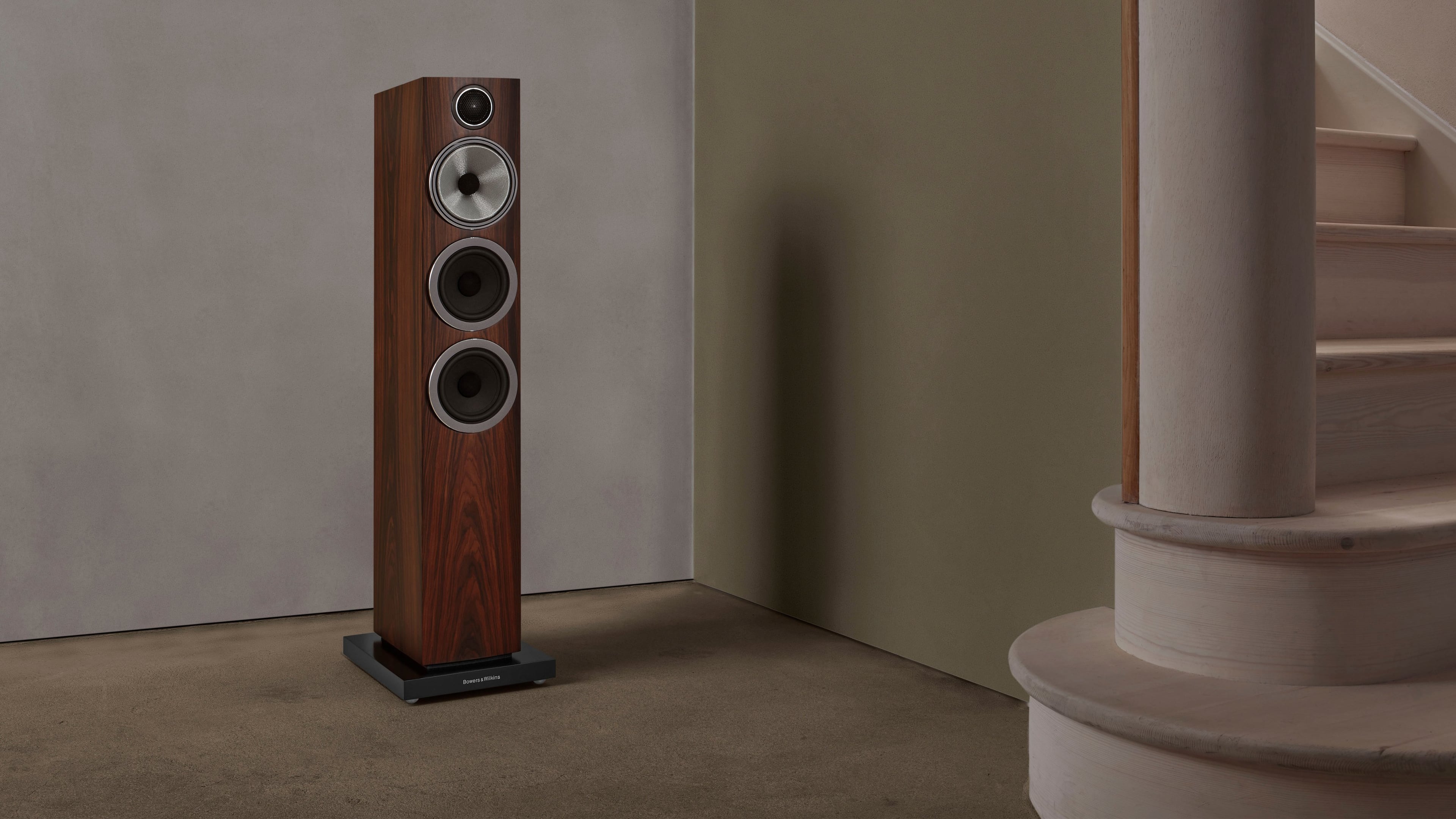 Alt View 11. Bowers & Wilkins - 700 Series 3 Floorstanding Speaker with 1" Tweeter and Two 5" Bass drivers (Each) - Mocha.