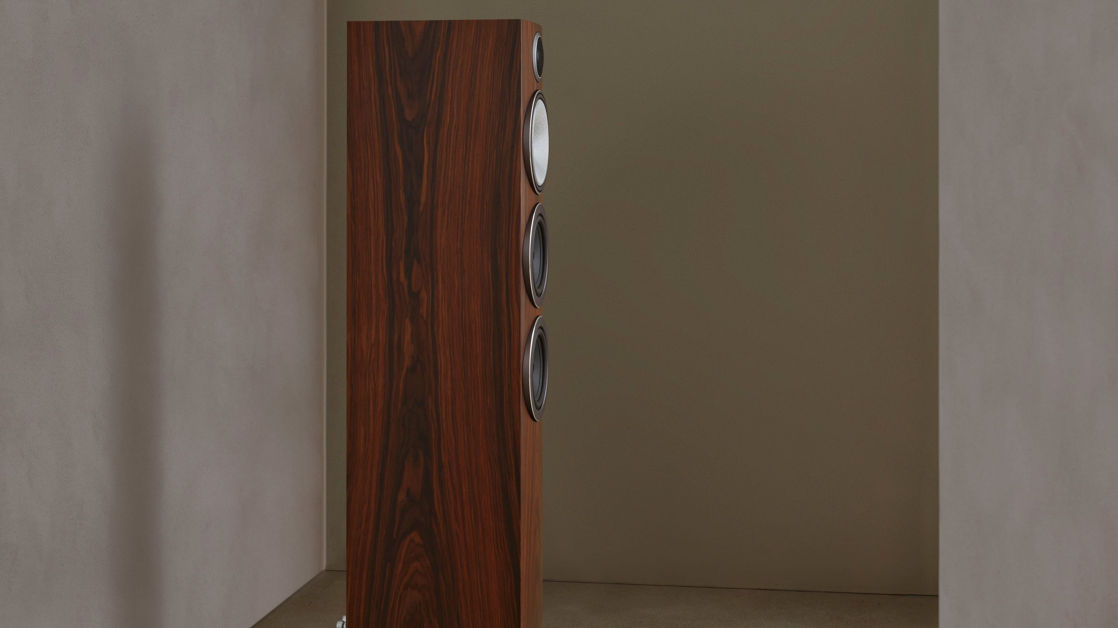 Alt View 12. Bowers & Wilkins - 700 Series 3 Floorstanding Speaker with 1" Tweeter and Two 5" Bass drivers (Each) - Mocha.