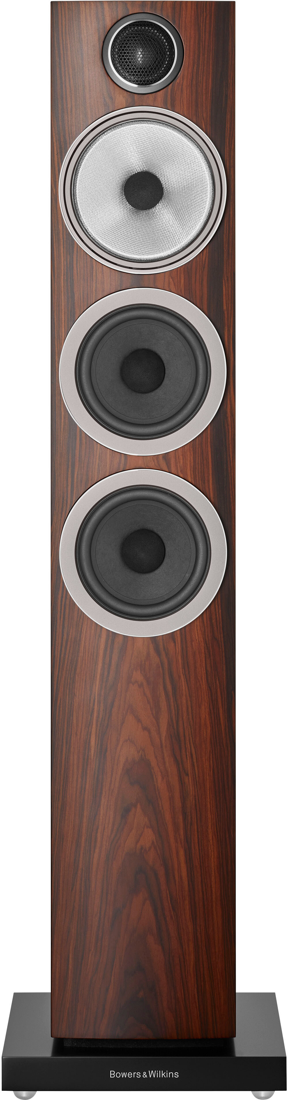 Left View: Bowers & Wilkins - 700 Series 3 Floorstanding Speaker with 1" Tweeter and Two 5" Bass drivers (Each) - Mocha