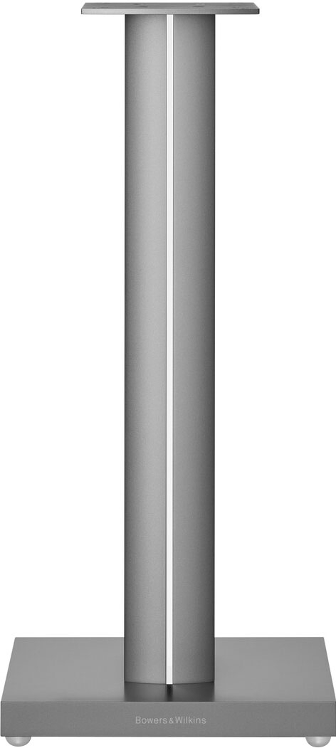 Angle View: Bowers & Wilkins - FS-700 S3 Speaker Stands - Triple-Column Design, Compatible with 700 S3 Bookshelf Speakers, Cable Management - Silver