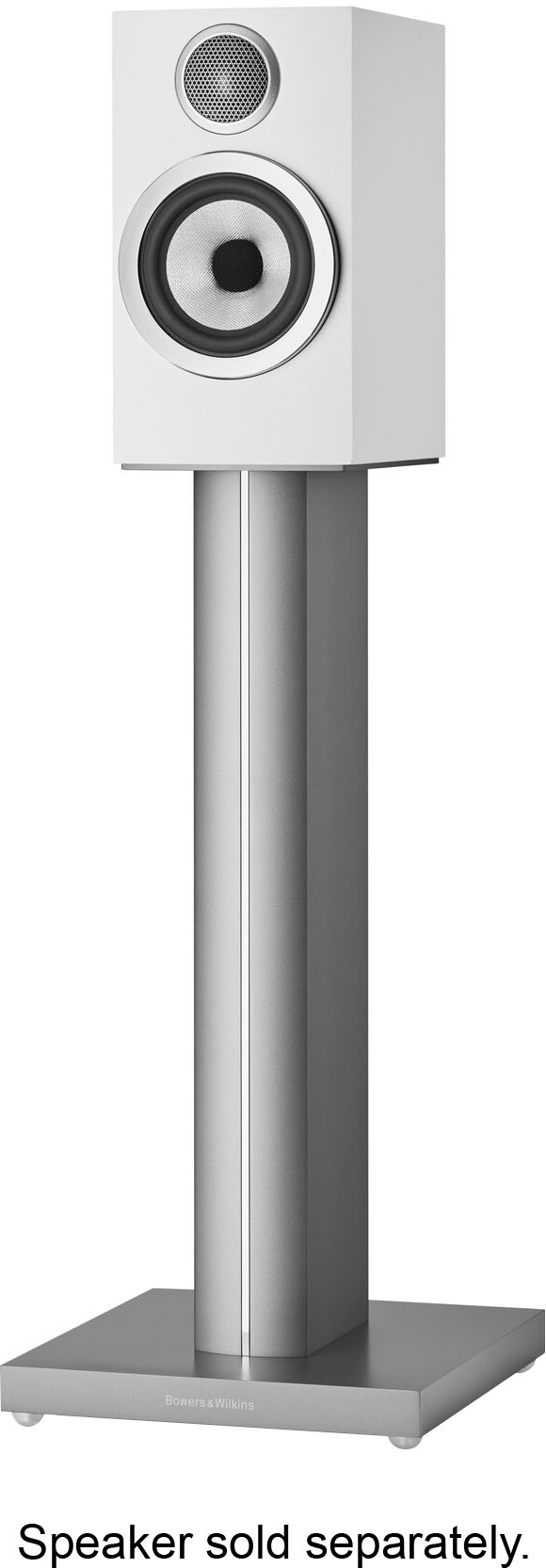 Left View: Bowers & Wilkins - FS-700 S3 Speaker Stands - Triple-Column Design, Compatible with 700 S3 Bookshelf Speakers, Cable Management - Silver