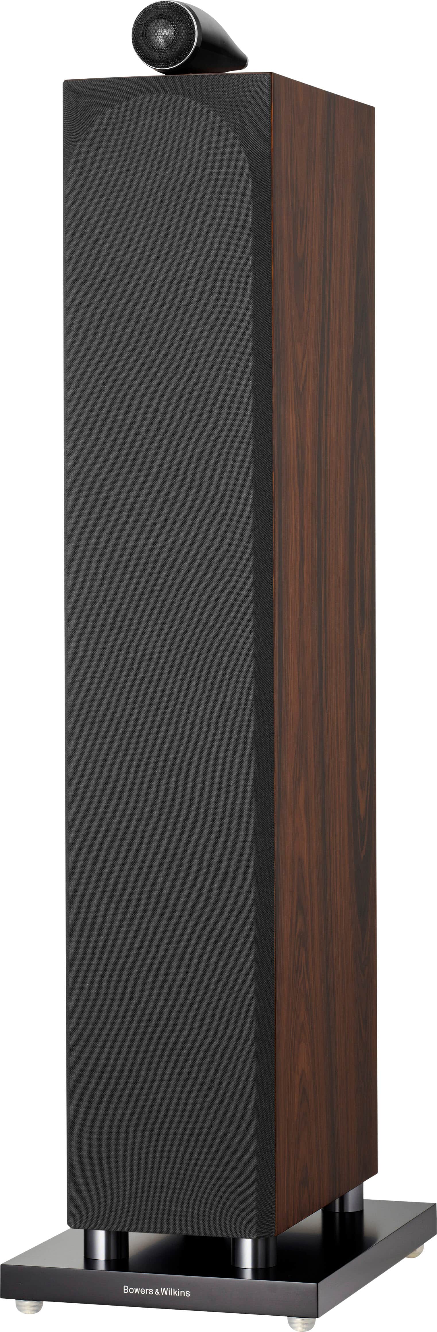 Angle. Bowers & Wilkins - 700 Series 3 Floorstanding Speaker with 1" Tweeter On Top and Three 6.5" Bass Drivers (Each) - Mocha.