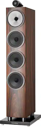 Front. Bowers & Wilkins - 700 Series 3 Floorstanding Speaker with 1" Tweeter On Top and Three 6.5" Bass Drivers (Each) - Mocha.