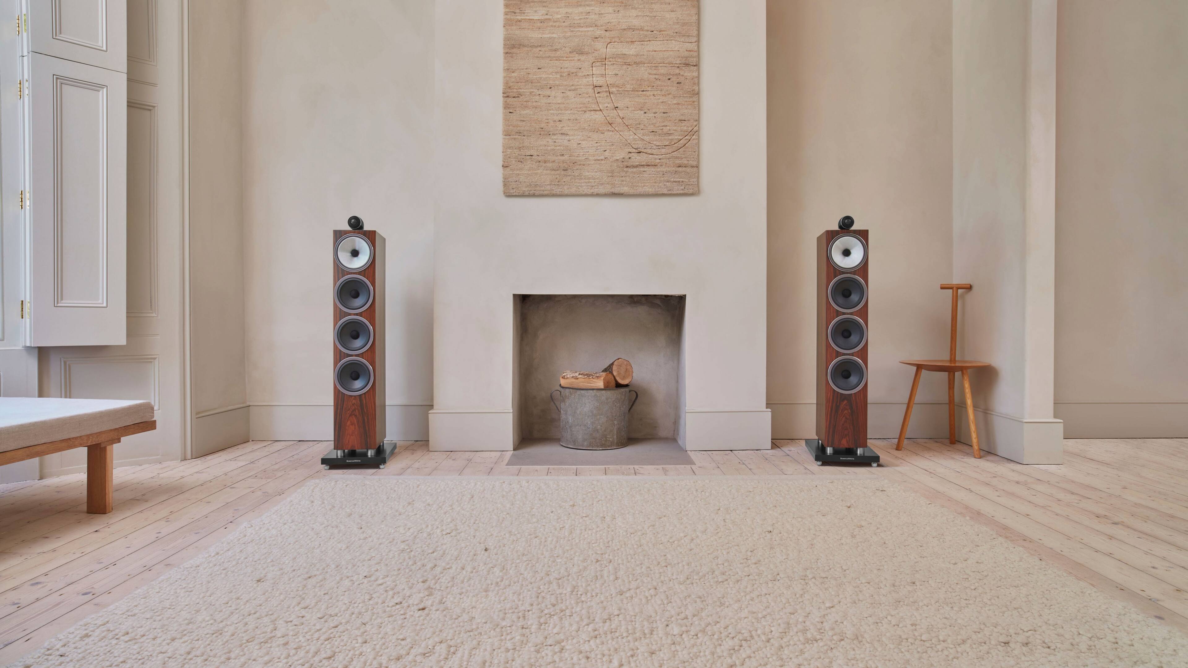Alt View 12. Bowers & Wilkins - 700 Series 3 Floorstanding Speaker with 1" Tweeter On Top and Three 6.5" Bass Drivers (Each) - Mocha.