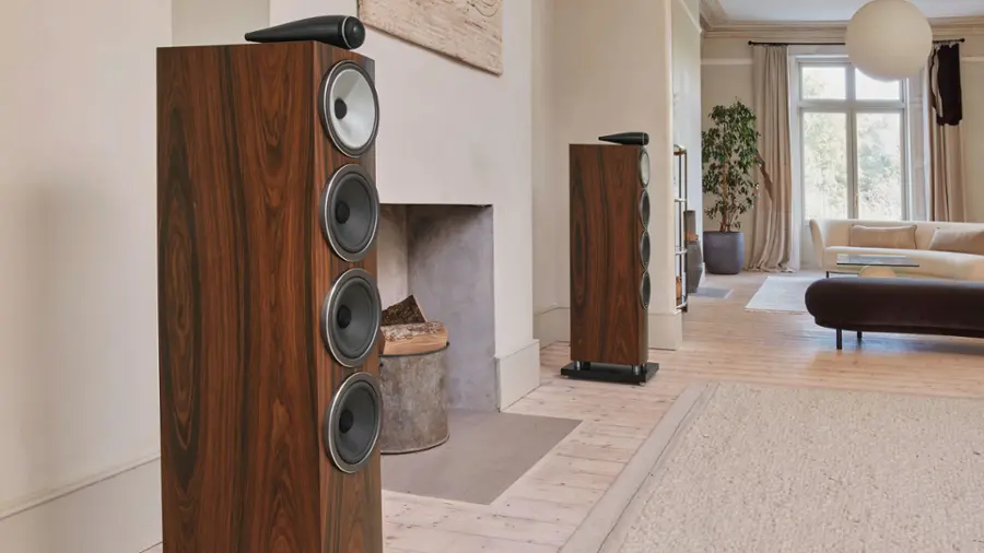Alt View 13. Bowers & Wilkins - 700 Series 3 Floorstanding Speaker with 1" Tweeter On Top and Three 6.5" Bass Drivers (Each) - Mocha.
