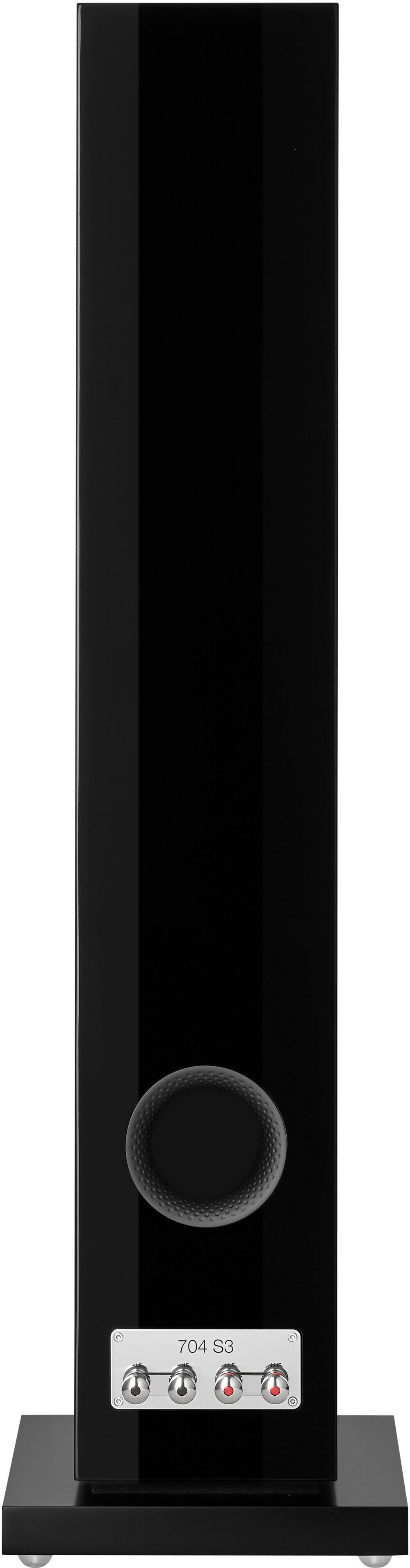 Back. Bowers & Wilkins - 700 Series 3 Floorstanding Speaker with 1" Tweeter and Two 5" Bass drivers (Each) - Gloss Black.