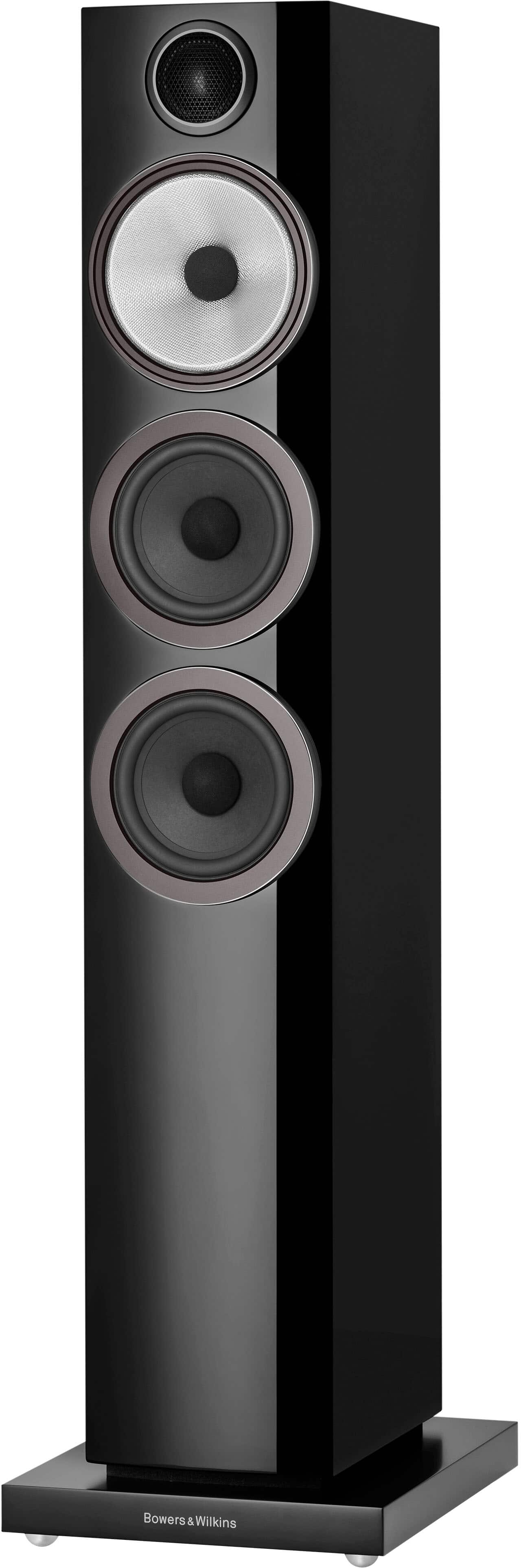 Bowers & Wilkins - 704 S3 Floorstanding Speaker with 1" Tweeter and Two 5" Bass drivers (Each) - Gloss Black - Front_Zoom