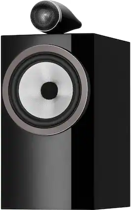 Front. Bowers & Wilkins - 700 Series 3 Bookshelf Speaker with 1" Tweeter on Top and 6.5" Midbass (Pair) - Gloss Black.