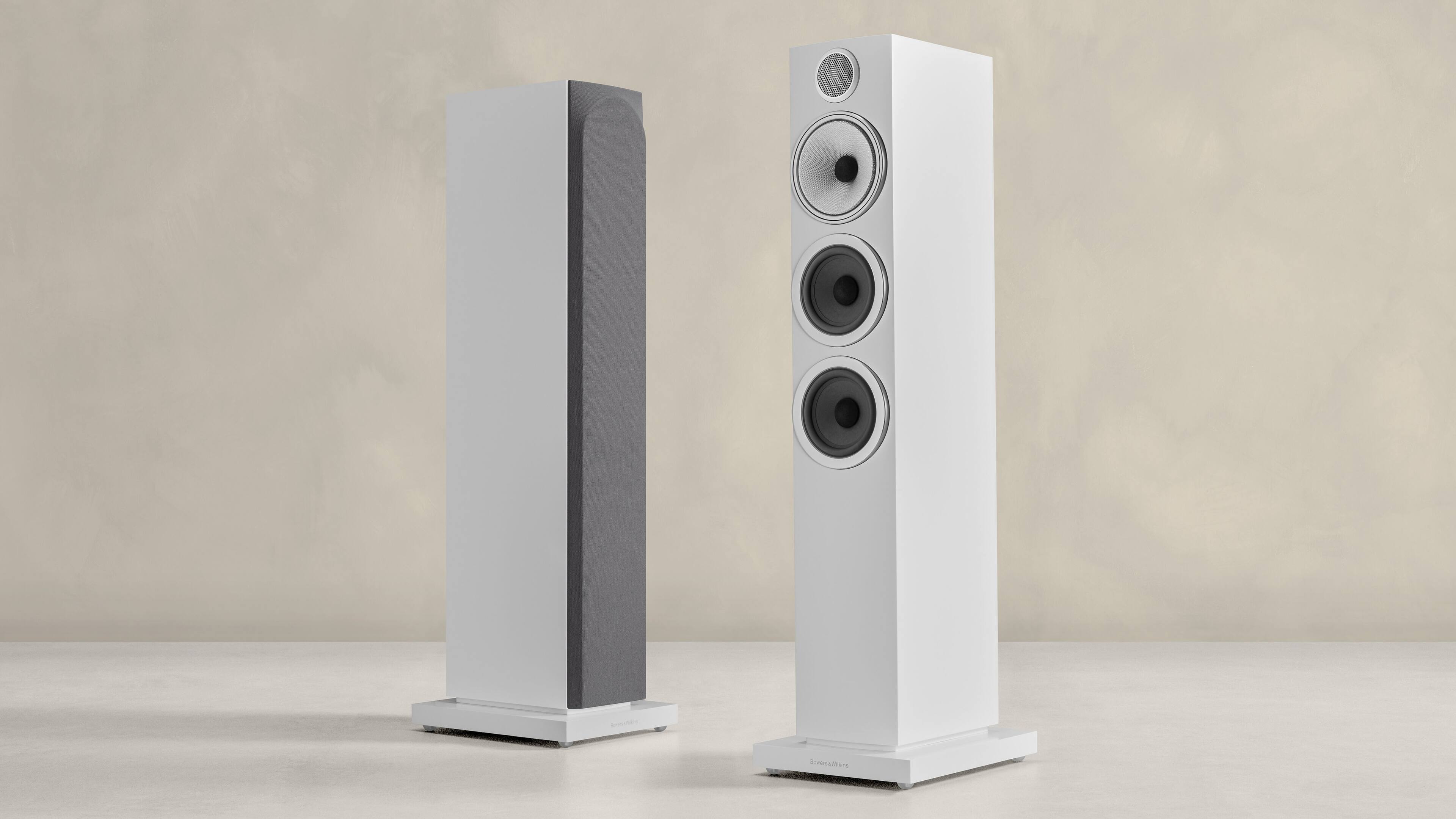 Alt View 14. Bowers & Wilkins - 700 Series 3 Floorstanding Speaker with 1" Tweeter and Two 5" Bass drivers (Each) - White.