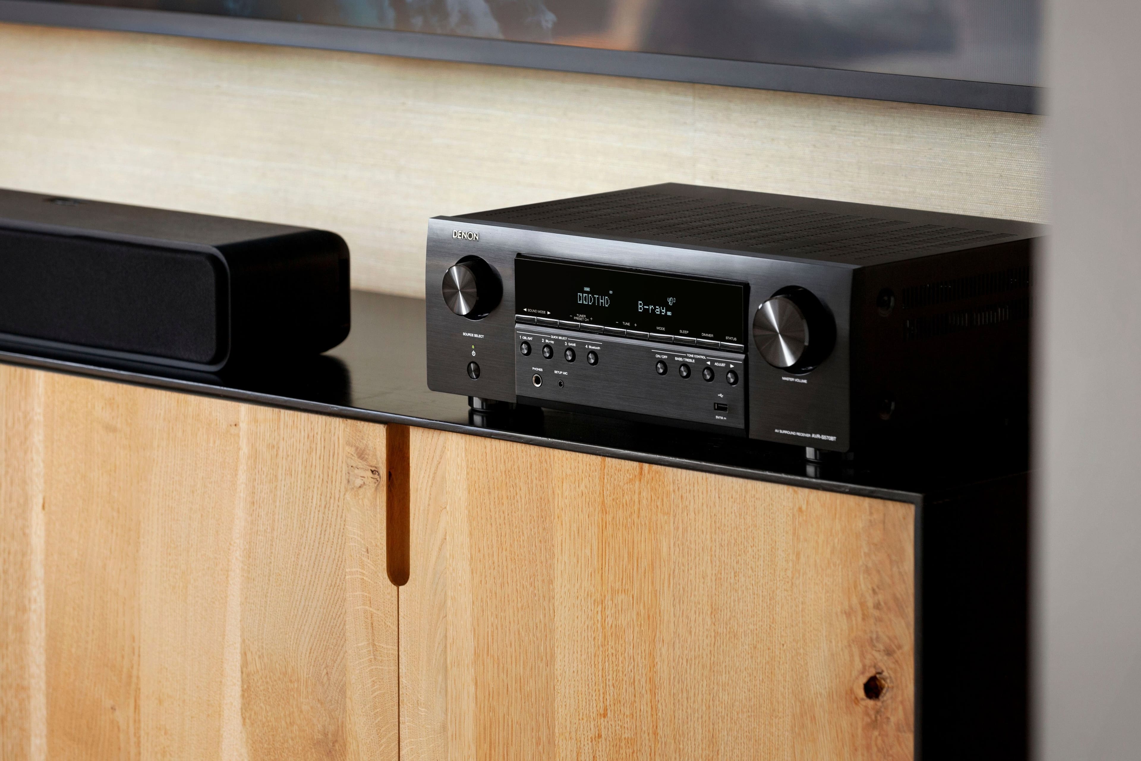 Alt View 15. Denon - AVR-S570BT (70W X 5) 5.2-Ch. Bluetooth Capable 8K Ultra HD HDR Compatible AV Home Theater Receiver - Black.