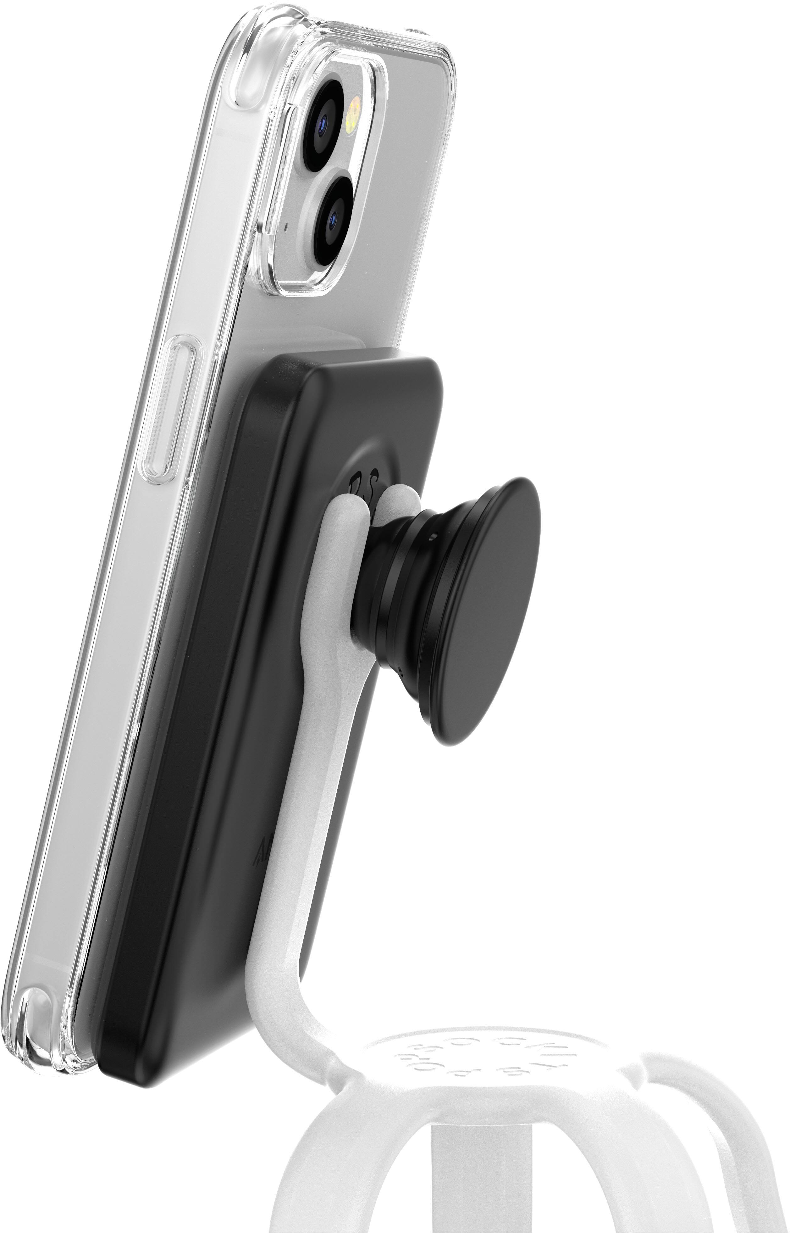 Alt View 11. PopSockets - x Anker MagGo 5000 mAh Portable Magnetic Battery Charger with Grip for MagSafe Compatible Devices - Black.