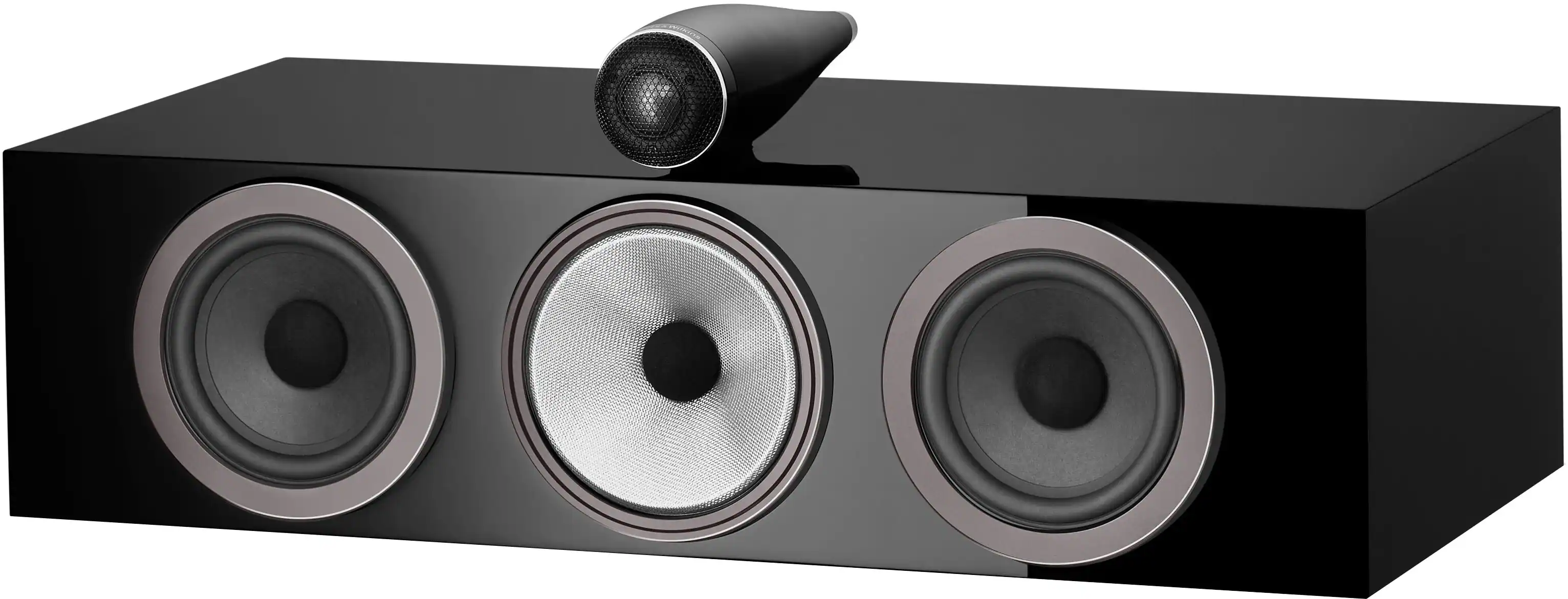Bowers & Wilkins - HTM71 S3 Center Channel with 1" Tweeter On Top and Two 6.5" Bass Drivers (Each) - Gloss Black