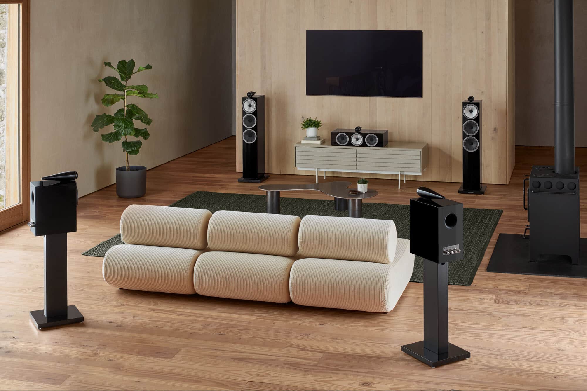 Alt View 14. Bowers & Wilkins - 700 Series 3 Center Channel with 1" Tweeter On Top and Two 6.5" Bass Drivers (Each) - Gloss Black.