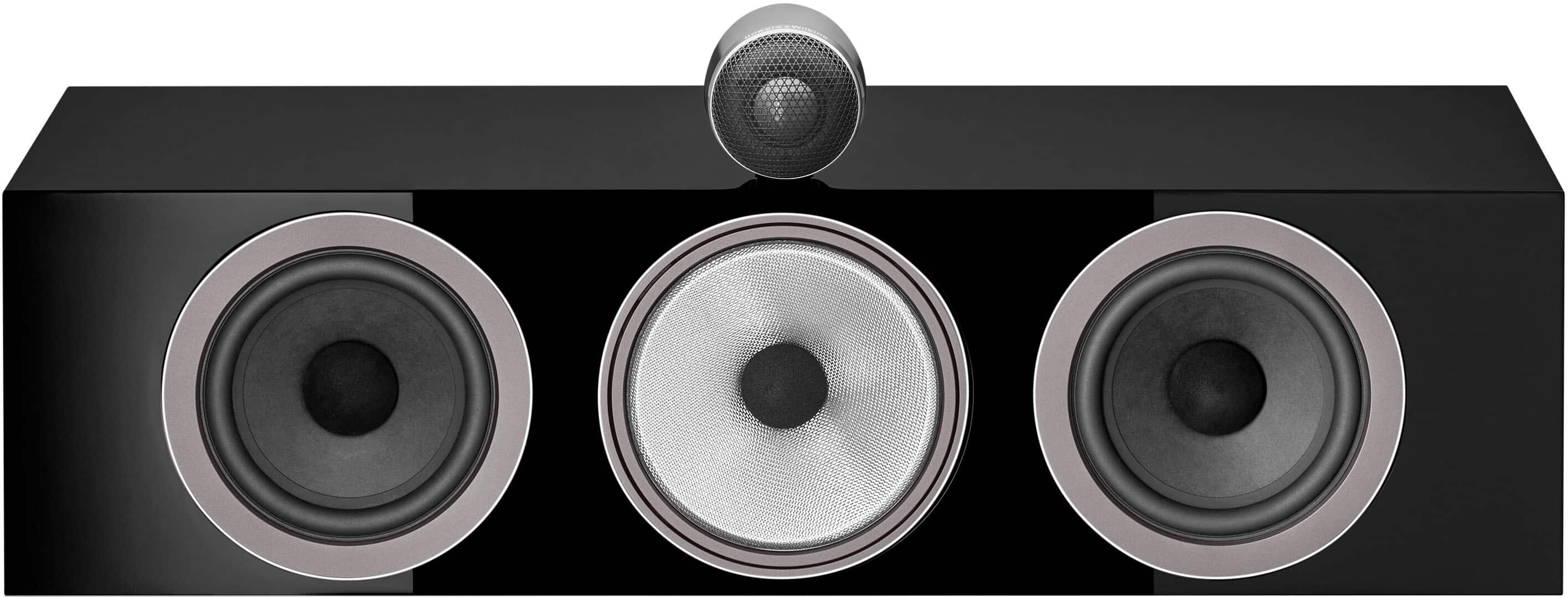 Left. Bowers & Wilkins - 700 Series 3 Center Channel with 1" Tweeter On Top and Two 6.5" Bass Drivers (Each) - Gloss Black.