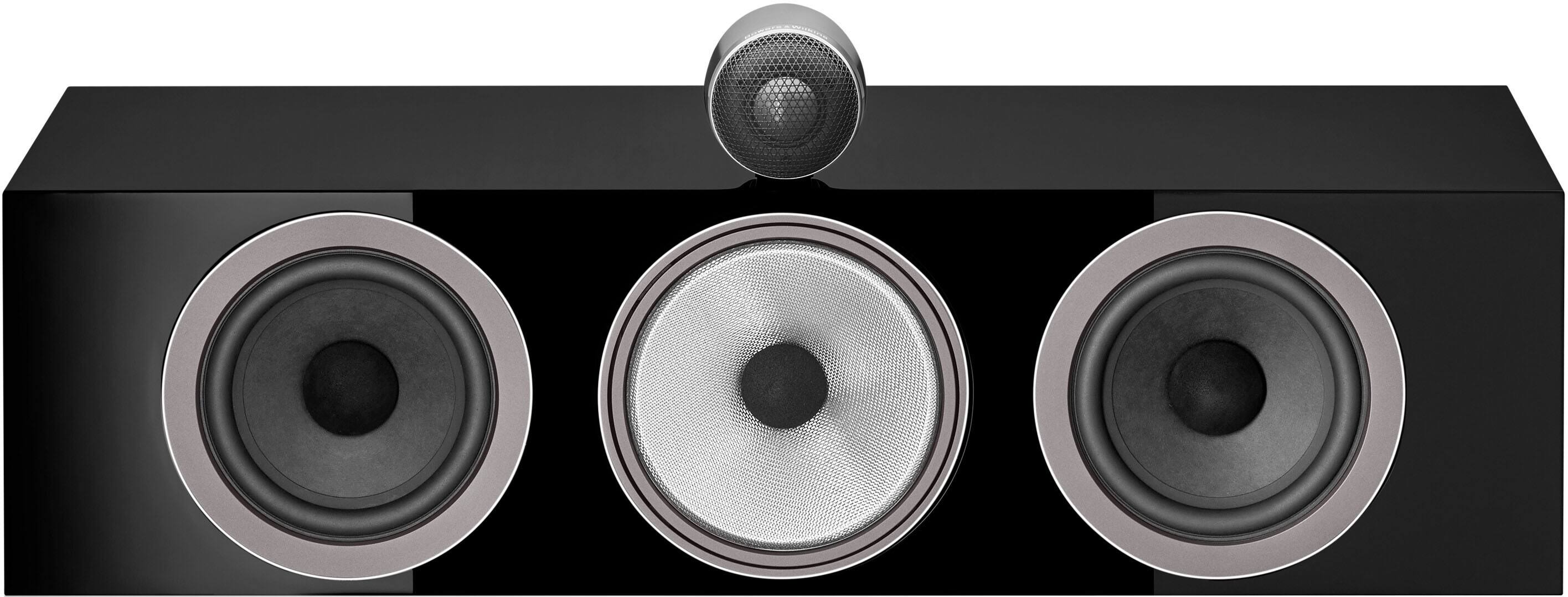 Left. Bowers & Wilkins - 700 Series 3 Center Channel with 1" Tweeter On Top and Two 6.5" Bass Drivers (Each) - Gloss Black.